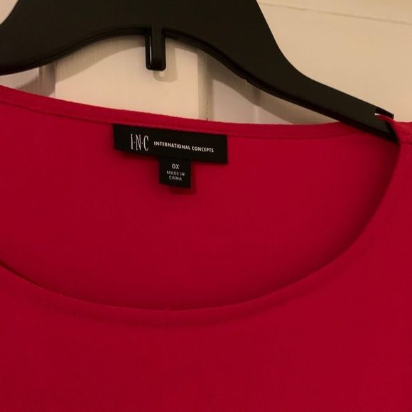 INC Red Rhinestone Embellished Top Sz 0X - Picture 9 of 10